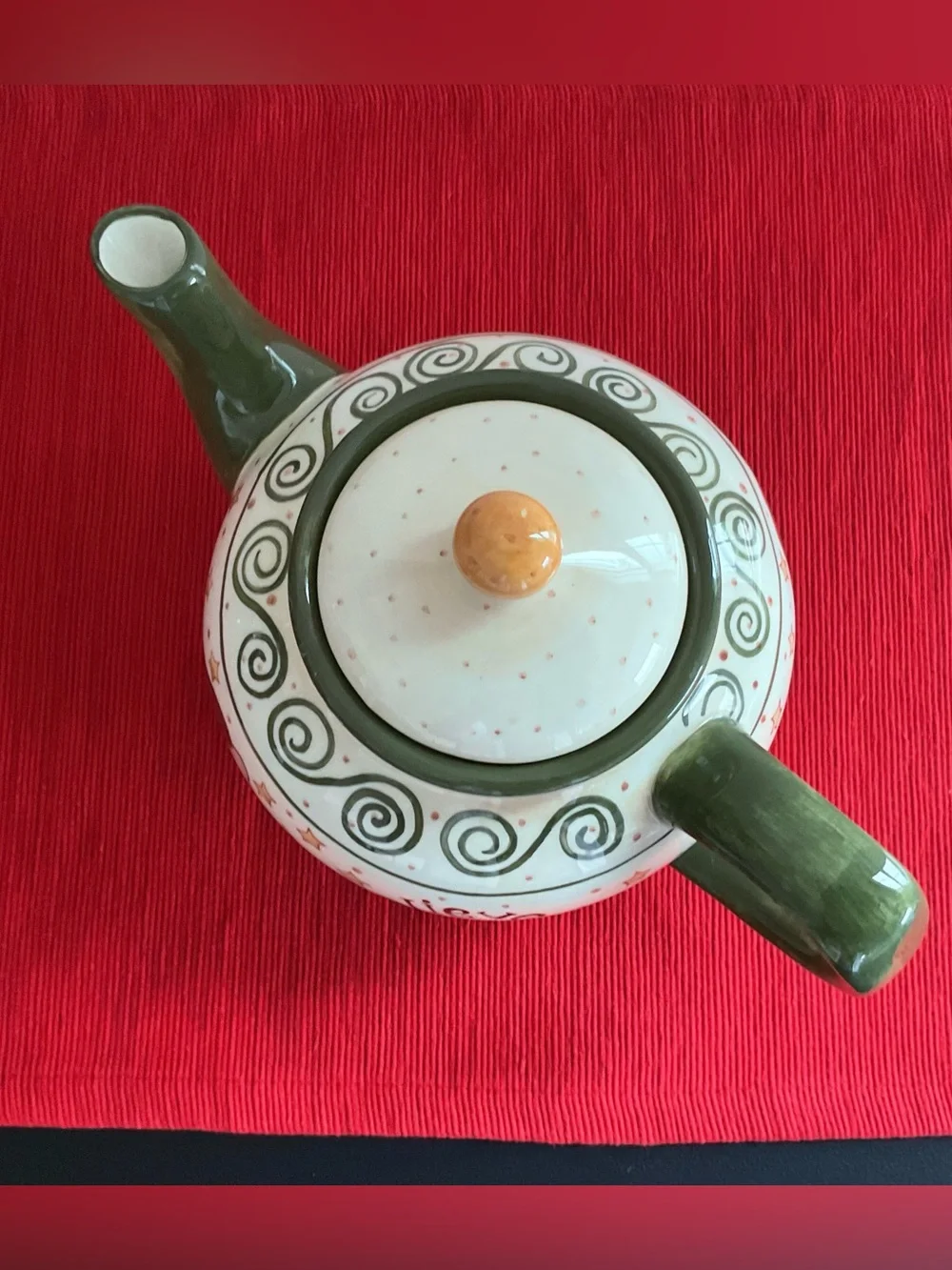 Vintage Lang Karen Hillary Crouch “Just Believe” Snowman Earthenware Teapot